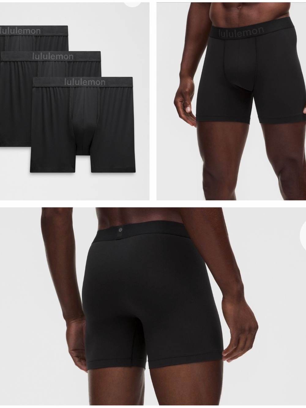 lululemon athletica Men's Black Boxer Briefs - Supportive Stretch 3-Pack